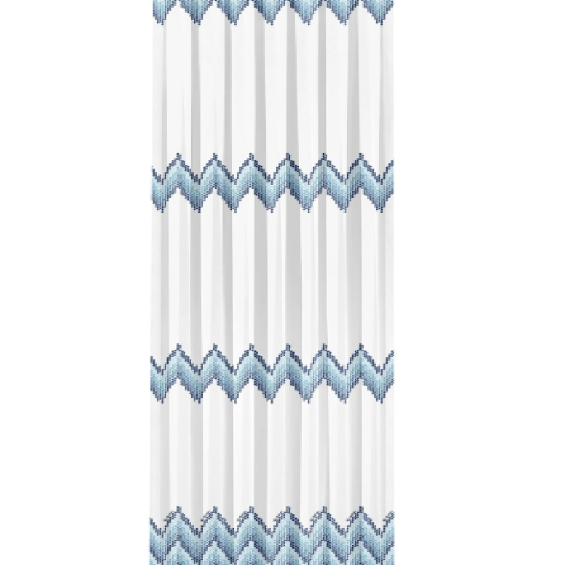 Taç William Brode Tül Perde Mavi ( Max Yükseklik : 280 cm )